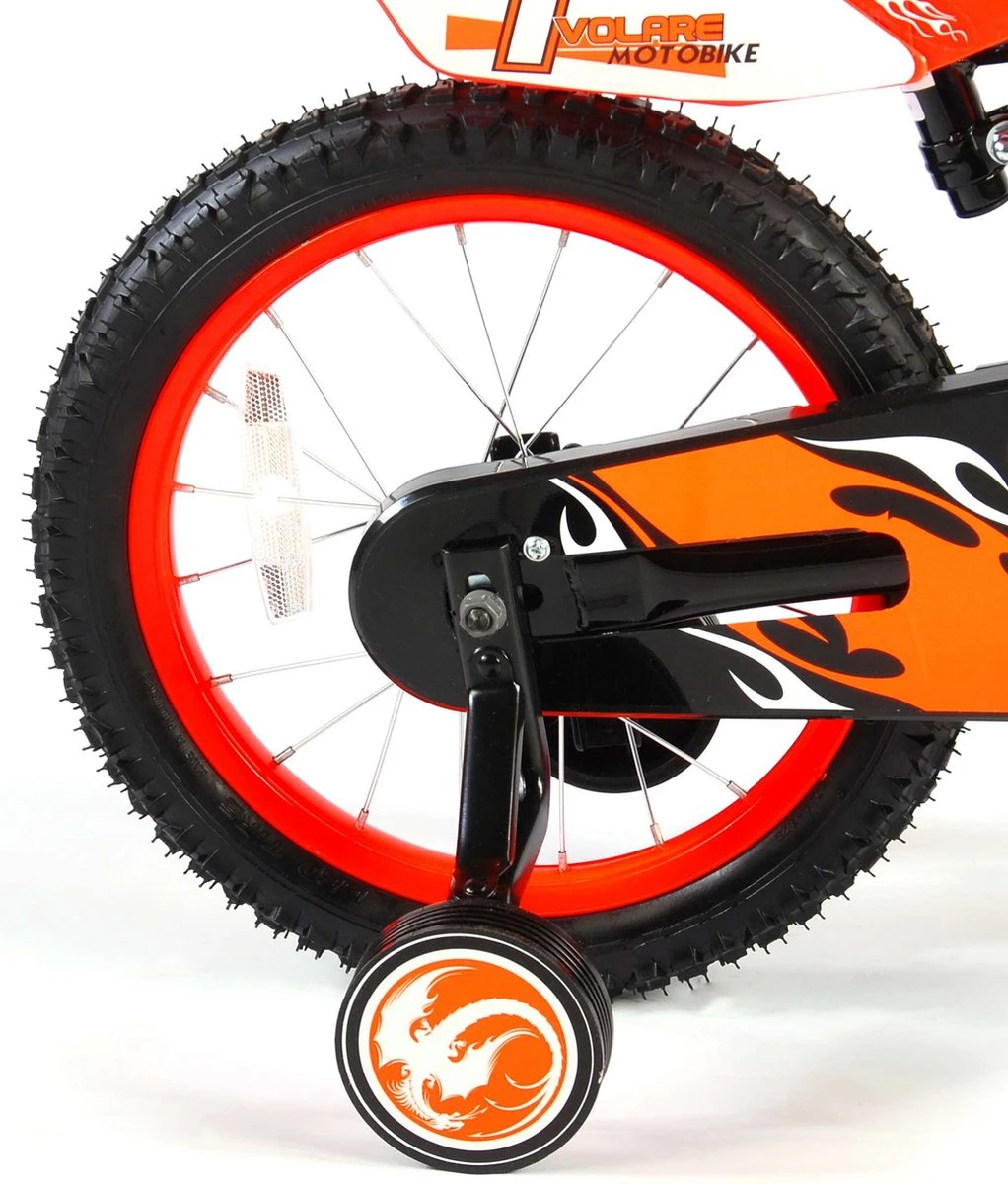 Volare Motorbike Kinderfiets - Jongens - 16 Inch - Oranje - 95% Afgemonteerd 13 Volare Motorbike Kinderfiets - Jongens - 16 Inch - Oranje - 95% Afgemonteerd - Afbeelding 11