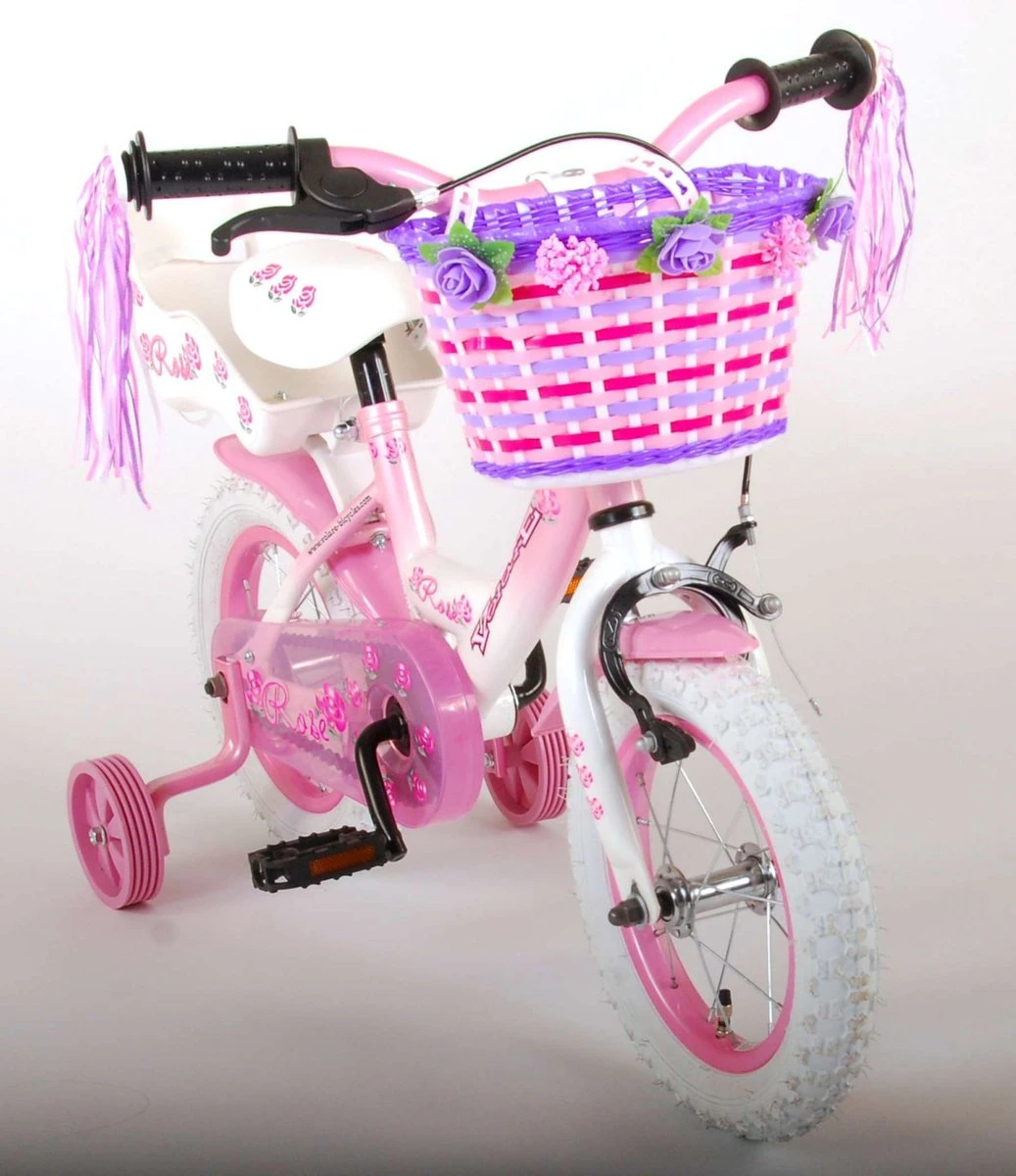 Volare Rose Kinderfiets - 12 Inch - Meisjes - Roze/wit - 95% Afgemonteerd 15 Volare Rose Kinderfiets - 12 Inch - Meisjes - Roze/wit - 95% Afgemonteerd - Afbeelding 13