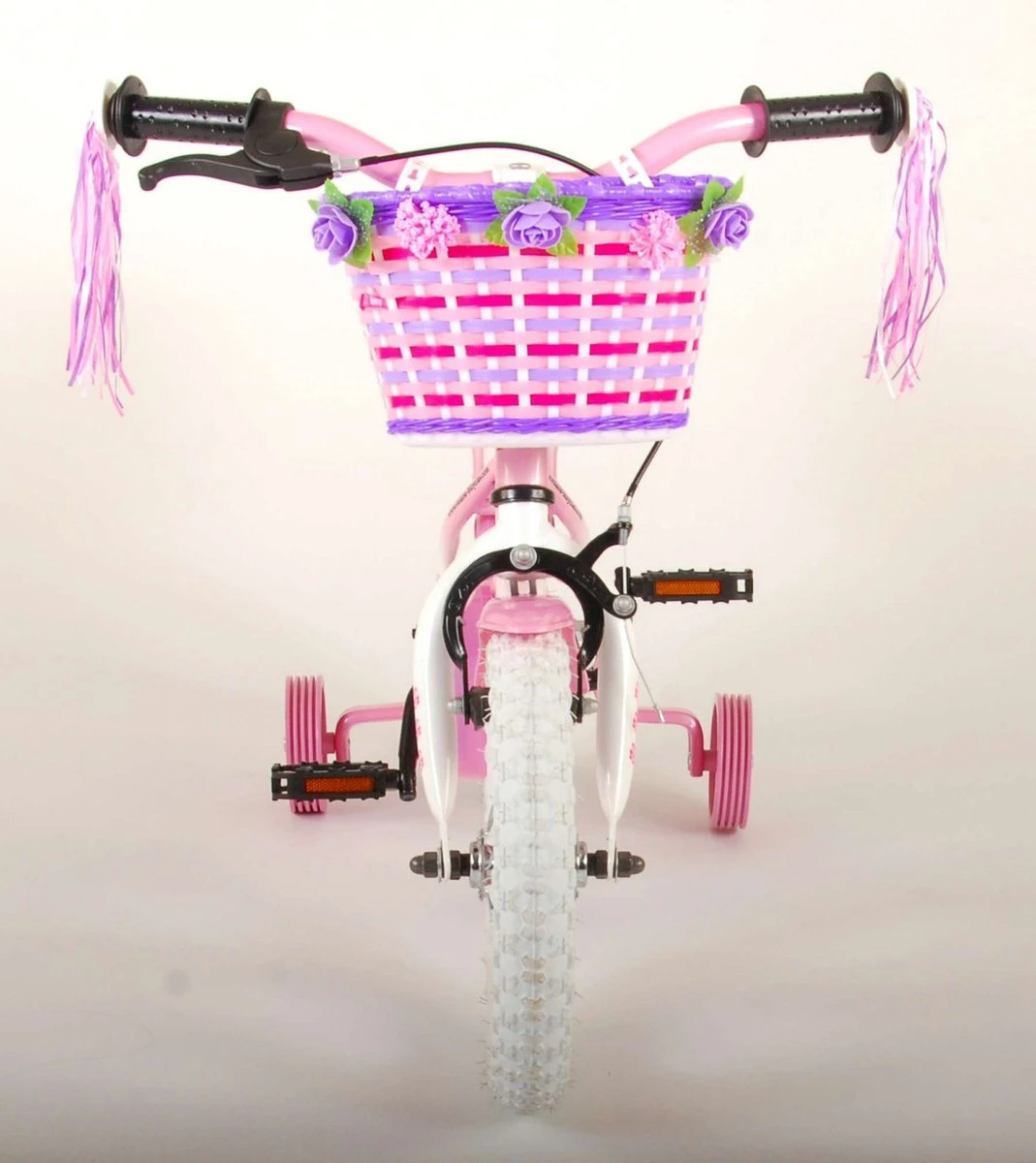 Volare Rose Kinderfiets - 12 Inch - Meisjes - Roze/wit - 95% Afgemonteerd 9 Volare Rose Kinderfiets - 12 Inch - Meisjes - Roze/wit - 95% Afgemonteerd - Afbeelding 7