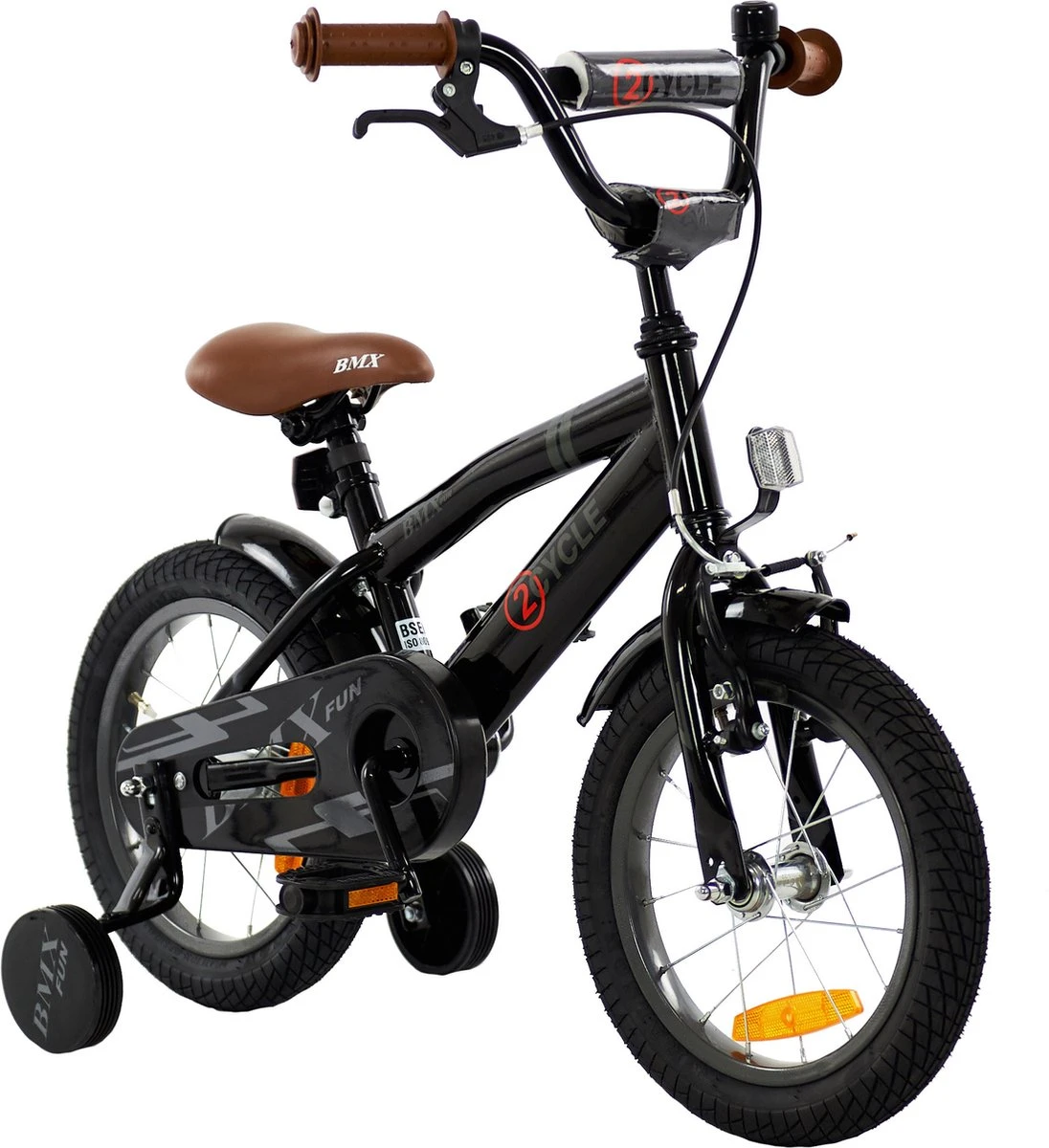 2Cycle BMX-Fun Kinderfiets - 14 Inch - Zwart - Jongensfiets
