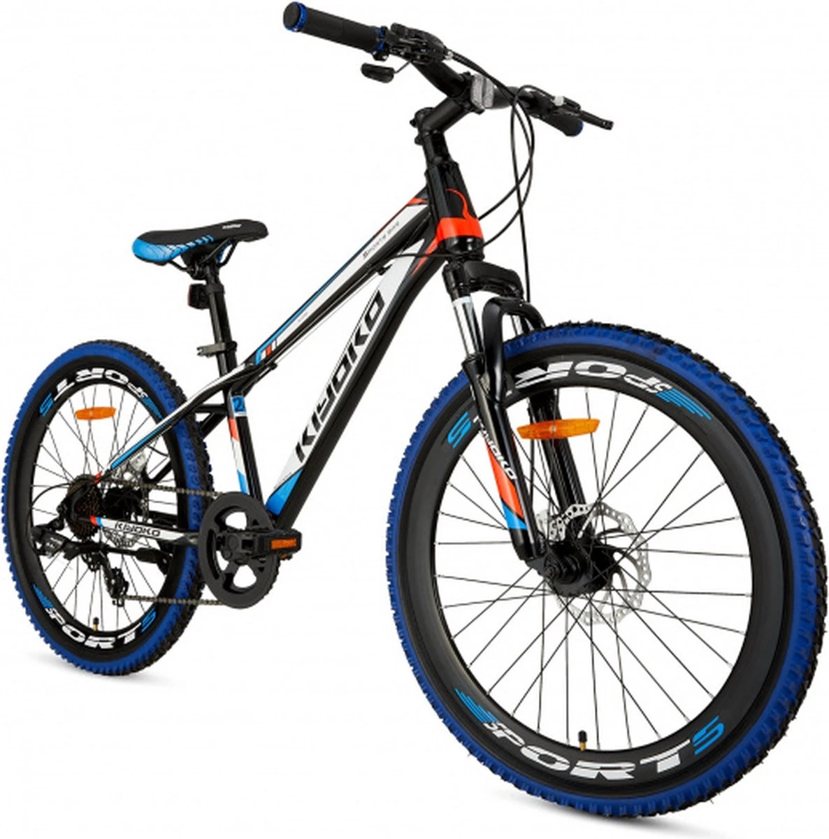 Supersuper Kiyoko Kinder Mountainbike - 7 Versnellingen - 24 Inch - Jongens - Zwart/Blauw 11 Supersuper Kiyoko Kinder Mountainbike - 7 Versnellingen - 24 Inch - Jongens - Zwart/Blauw - Afbeelding 9