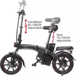 F-Wheel DYU A5 - Elektrische Vouwfiets - E Bike - 14 Inch - 7.5 Ah - 25km/u - Zwart -fiets 1193x1200