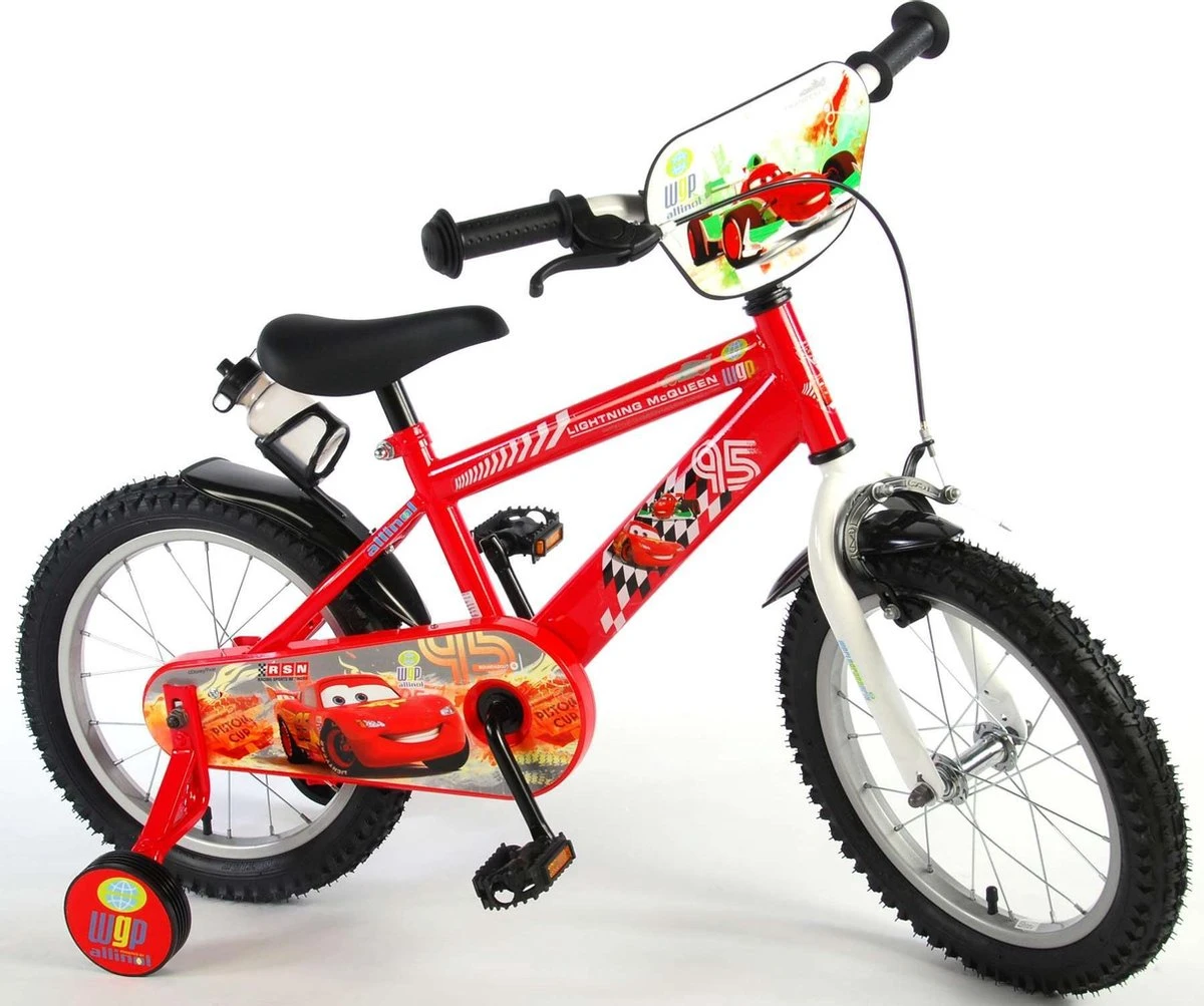 Volare Disney Cars Kinderfiets - Jongens - 16 Inch - Rood 7 Volare Disney Cars Kinderfiets - Jongens - 16 Inch - Rood - Afbeelding 5