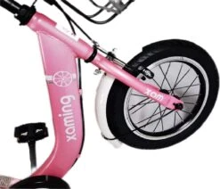 Kinderfiets -14 Inch Kinderfiets -vanaf 3-5 Jaar Jongens En Meisjes Fietsen -Terugtrap -Rem -Stabilisatoren（2 Zijwieltjes)-Mandje - Achterbank-de Bel-Roze -fiets 1200x1032
