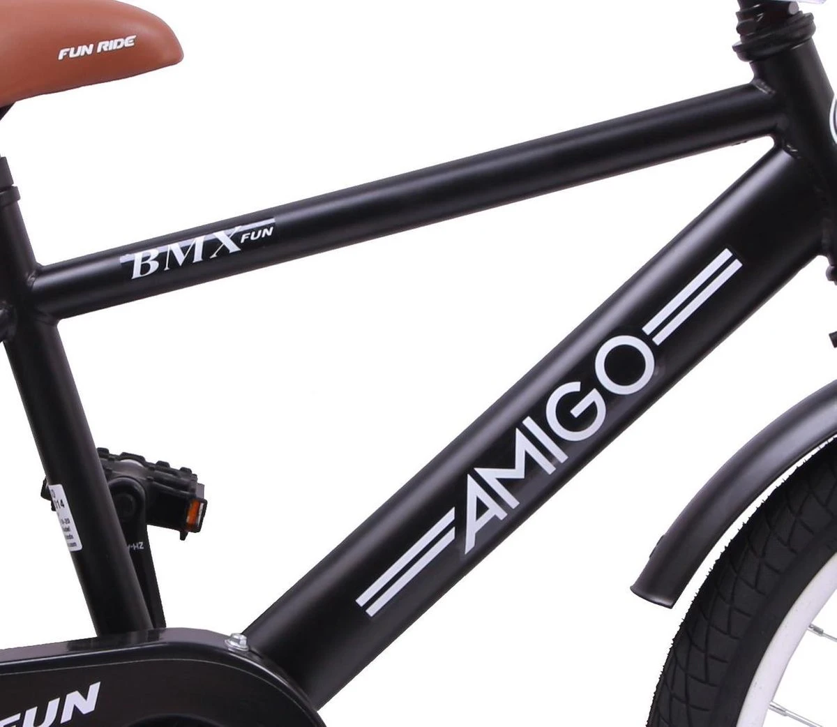 AMIGO BMX Fun- Kinderfiets 20 Inch - Jongens - Zwart 5 AMIGO BMX Fun- Kinderfiets 20 Inch - Jongens - Zwart - Afbeelding 3