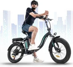 HITWAY E-Bike Elektrische Fiets 20 Inch Fat Tire E-Bicycle Vouwfiets, 250 W/36 V/11,2 Ah Accu, Max. Bereik Tot 35-90 Km, Offroad-mountainbike Met Shimano 7-versnellingen, City EBike Met Slot
