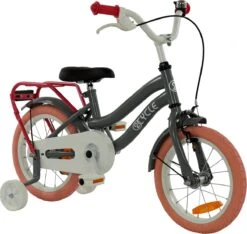 2Cycle Pretty Kinderfiets - 14 Inch - Grijs-Roze - Meisjesfiets -fiets 1200x1139 2