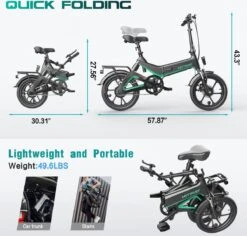 Merkloos Hitway 14F005 Elektrische Fiets E-bike | Opvouwbaar | 250W Motor | 7.5Ah | 16" | Zwart / Groen 25 Merkloos Hitway 14F005 Elektrische Fiets E-bike | Opvouwbaar | 250W Motor | 7.5Ah | 16" | Zwart / Groen -fiets 1200x1147
