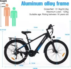 Hitway Elektrische Fiets Off-Road | Electric Mountain Bike | E-bike | 250W Motor | 26 Inch | Zwart 12 Hitway Elektrische Fiets Off-Road | Electric Mountain Bike | E-bike | 250W Motor | 26 Inch | Zwart -fiets 1200x1155