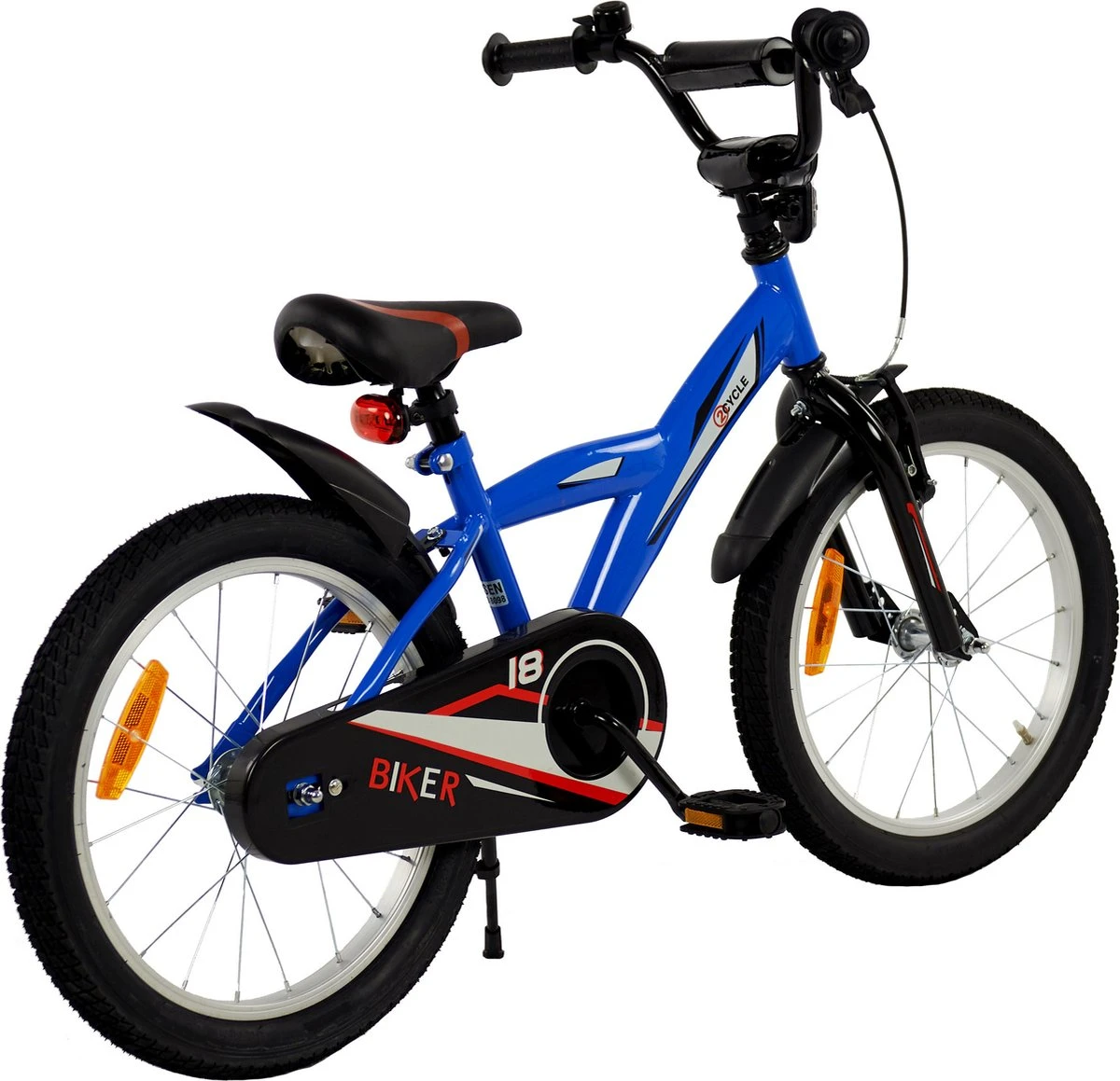 2Cycle Biker Kinderfiets - 18 Inch - Blauw - Jongensfiets 6 2Cycle Biker Kinderfiets - 18 Inch - Blauw - Jongensfiets - Afbeelding 4
