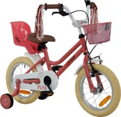 2Cycle Paris Meisjesfiets - 14 Inch - Roze-Wit - Met Poppenzitje - Meisjesfiets -fiets 1200x1162