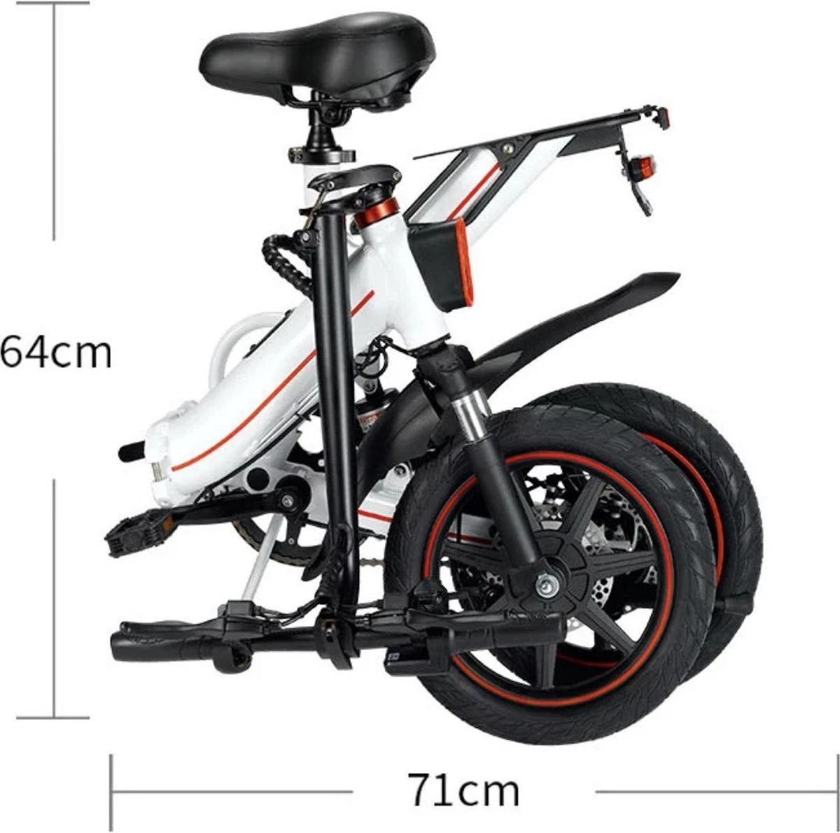 OUXI - V5 - 16 Inch - Elektrische Fiets - E Bike - Elektrische Vouwfiets - APP IOS/ Android - 500W Motor - 15Ah Lithuim Ion Batterij - Zwart 9 OUXI - V5 - 16 Inch - Elektrische Fiets - E Bike - Elektrische Vouwfiets - APP IOS/ Android - 500W Motor - 15Ah Lithuim Ion Batterij - Zwart - Afbeelding 7
