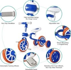 3 In 1 - Multifunctioneel Ombouwbare Kinderdriewieler - Kinder Trike - Peuterfiets - Kinder Fiets - Verstelbaar Zadel - Lichtgewicht - Lefvrije Banden -Ombouwbaar Tot Loopfiets, Driewieler, Tweewieler - Voor Kinderen Van 1-51 Jaar Roze -fiets 1200x1196 1