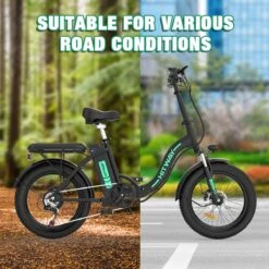 HITWAY E-Bike Elektrische Fiets 20 Inch Fat Tire E-Bicycle Vouwfiets, 250 W/36 V/11,2 Ah Accu, Max. Bereik Tot 35-90 Km, Offroad-mountainbike Met Shimano 7-versnellingen, City EBike Met Slot -fiets 1200x1200 1