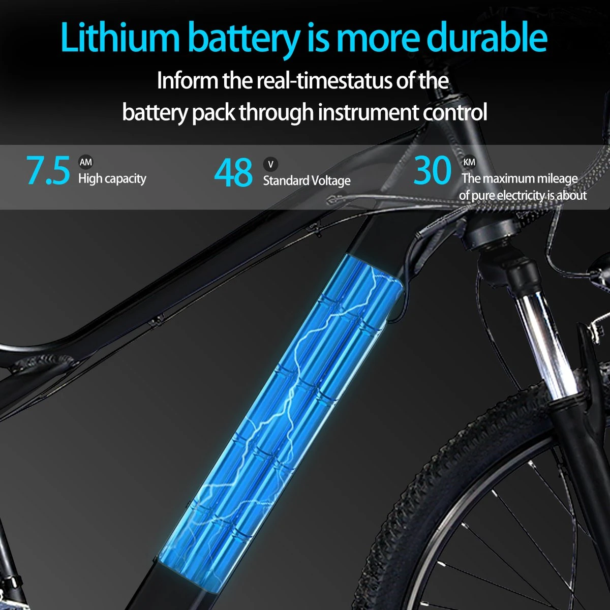 Elektrische Fiets Off-Road | E-Fietsen | Electric Mountain Bike | E-bike | 250W Motor | 26 Inch | Zwart BK7 7 Elektrische Fiets Off-Road | E-Fietsen | Electric Mountain Bike | E-bike | 250W Motor | 26 Inch | Zwart BK7 - Afbeelding 5