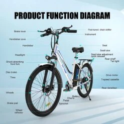 HITWAY Elektrische Fiets, 26 Inch, 250 W Motor, Li-batterij 36 V/11,2 Ah Ebike, Shimano 7 Versnellingen, Tot 35-90 Km 17 HITWAY Elektrische Fiets, 26 Inch, 250 W Motor, Li-batterij 36 V/11,2 Ah Ebike, Shimano 7 Versnellingen, Tot 35-90 Km -fiets 1200x1200 50