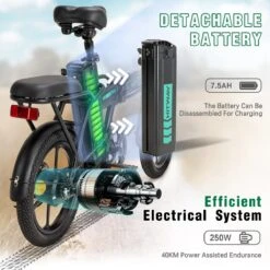 Hitway Elektrische Fiets | Opvouwbare E-bike | 16 Inch | 250W Motor | Zwart -fiets 1200x1200 51