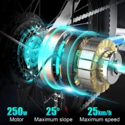 HITWAY Elektrische Fiets Voor Volwassenen | Ebikes Fietsen Stadsfiets | 250W 36V Motor | 7 VERSNELLINGSSYSTEE | 26 Inch - Wit -fiets 1200x1200 58