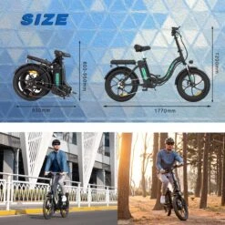 HITWAY E-Bike Elektrische Fiets 20 Inch Fat Tire E-Bicycle Vouwfiets, 250 W, 11,2 Ah Accu, Max. Bereik Tot 35-90 Km, Offroad-mountainbike Met Shimano 7-versnellingen, City EBike Met Slot,Groen Zwart -fiets 1200x1200 64