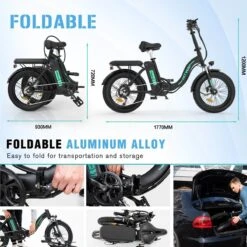 HITWAY E Bike Elektrische Fiets 20 Inch Dikke Band Opvouwbare Elektrische Fiets, 250W/36V/11,2Ah Batterij, Max. Bereik Tot 35-90km, Off-road Mountainbike Met Shimano 7 Versnellingen, Stad EBike Heren Dames -fiets 1200x1200 82