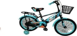 Kinderfiets - 16 Inch Kinderfiets -vanaf 4-7 Jaar Jongens En Meisjes Fietsen - Terugtrap -Rem -Stabilisatoren（2 Zijwieltjes）- Mandje - Achterbank - Groen -fiets 1200x565 1