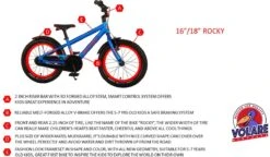 Volare Rocky Kinderfiets - 16 Inch - Zwart Blauw - 95% Afgemonteerd - Prime Collection -fiets 1200x698 1