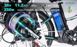 HITWAY 26 Inch E-bike, Elektrische Fiets Voor Heren En Dames, Pedelec Stadsfietsen, 250 W Motor, 36 V/11,2 Ah E-bike, Shimano 7 Versnellingen, 35-90 Km| Wit / Blauw 22 HITWAY 26 Inch E-bike, Elektrische Fiets Voor Heren En Dames, Pedelec Stadsfietsen, 250 W Motor, 36 V/11,2 Ah E-bike, Shimano 7 Versnellingen, 35-90 Km| Wit / Blauw -fiets 1200x742 3