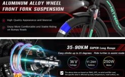 HITWAY E-bike Elektrische Fiets 20" Vouwfiets Met Dikke Banden, 250W/36V/11,2Ah Accu, 35-90 Km, Offroad-mountainbike Met Shimano 7 Versnellingen, CityBike Voor Heren En Dames -fiets 1200x742 9