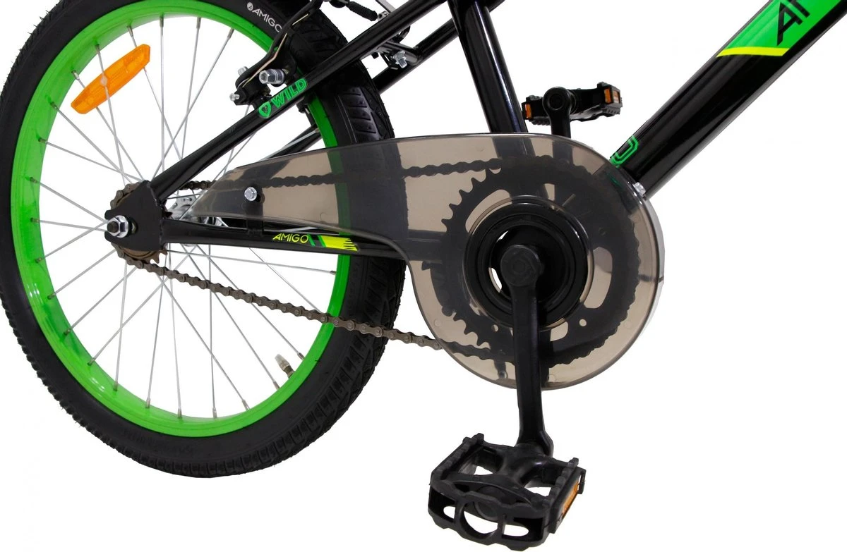 Amigo Wild - Mountainbike 20 Inch - Voor Jongens En Meisjes - Zwart/Groen 11 Amigo Wild - Mountainbike 20 Inch - Voor Jongens En Meisjes - Zwart/Groen - Afbeelding 9