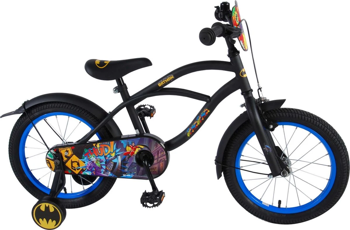 Volare Batman Kinderfiets - Jongens - 16 Inch - Zwart/Blauw - 95% Afgemonteerd 4 Volare Batman Kinderfiets - Jongens - 16 Inch - Zwart/Blauw - 95% Afgemonteerd - Afbeelding 2