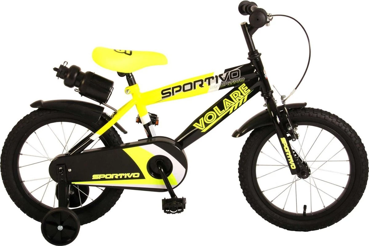 Volare Sportivo Kinderfiets - Jongens - 16 Inch - Neon Geel Zwart - 95% Afgemonteerd 3 Volare Sportivo Kinderfiets - Jongens - 16 Inch - Neon Geel Zwart - 95% Afgemonteerd