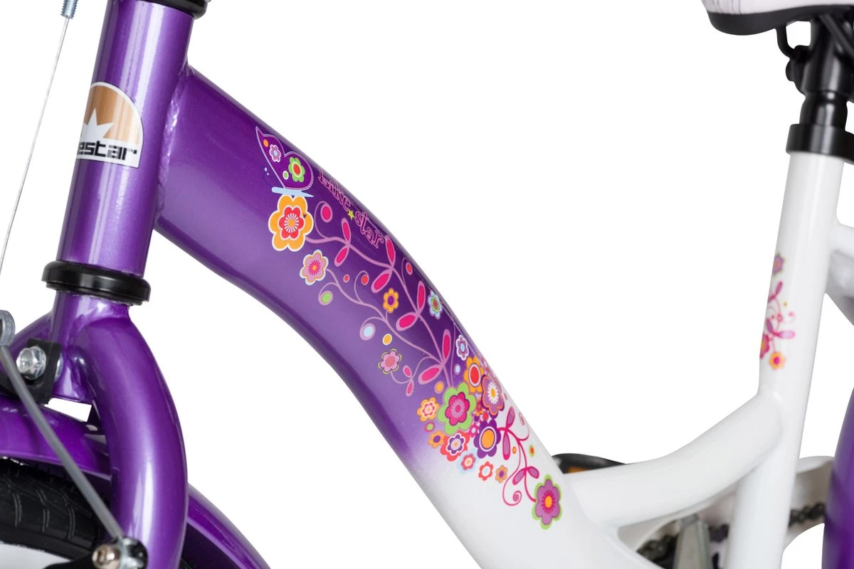 Bikestar 20 Inch Classic Kinderfiets, Lila / Wit 7 Bikestar 20 Inch Classic Kinderfiets, Lila / Wit - Afbeelding 5