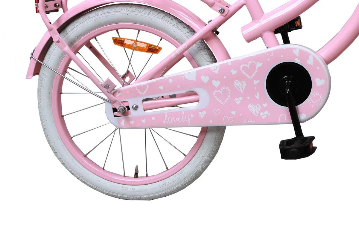 Amigo Lovely - Kinderfiets 18 Inch - Meisjes - Roze 5 Amigo Lovely - Kinderfiets 18 Inch - Meisjes - Roze - Afbeelding 3