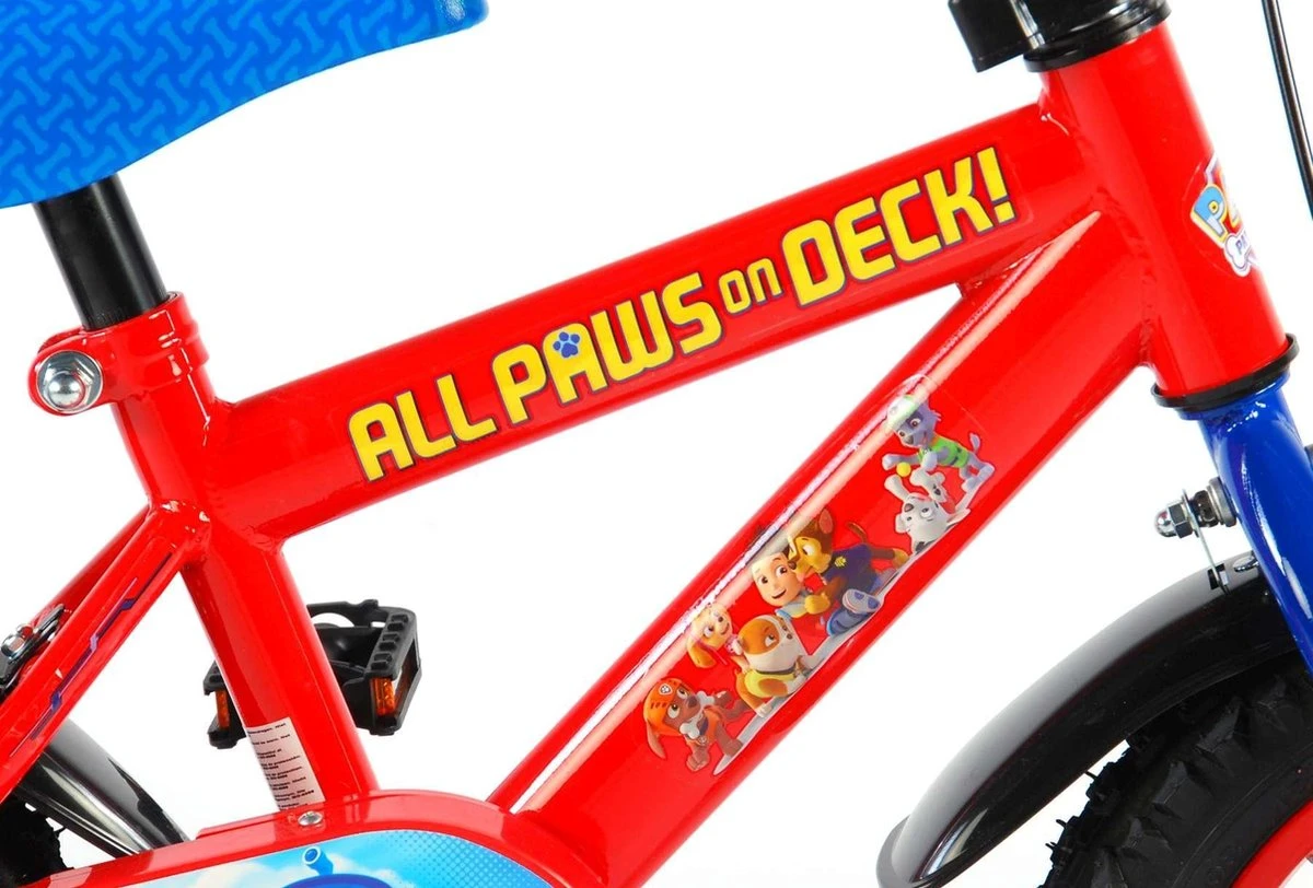 Volare Paw Patrol Kinderfiets - Jongens - 12 Inch - Rood/Blauw 5 Volare Paw Patrol Kinderfiets - Jongens - 12 Inch - Rood/Blauw - Afbeelding 3