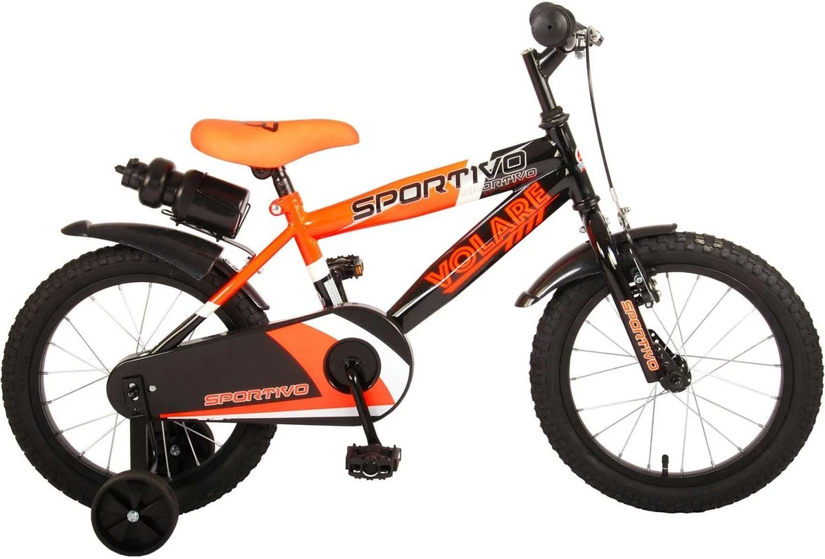Volare Sportivo Kinderfiets - Jongens - 16 Inch - Neon Oranje Zwart - 95% Afgemonteerd 3 Volare Sportivo Kinderfiets - Jongens - 16 Inch - Neon Oranje Zwart - 95% Afgemonteerd