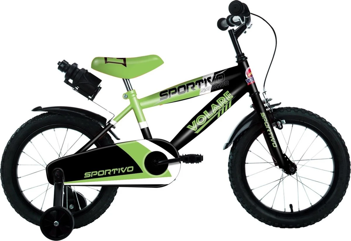 Volare Sportivo Kinderfiets - Jongens - 16 Inch - Neon Groen Zwart - 95% Afgemonteerd 6 Volare Sportivo Kinderfiets - Jongens - 16 Inch - Neon Groen Zwart - 95% Afgemonteerd - Afbeelding 4