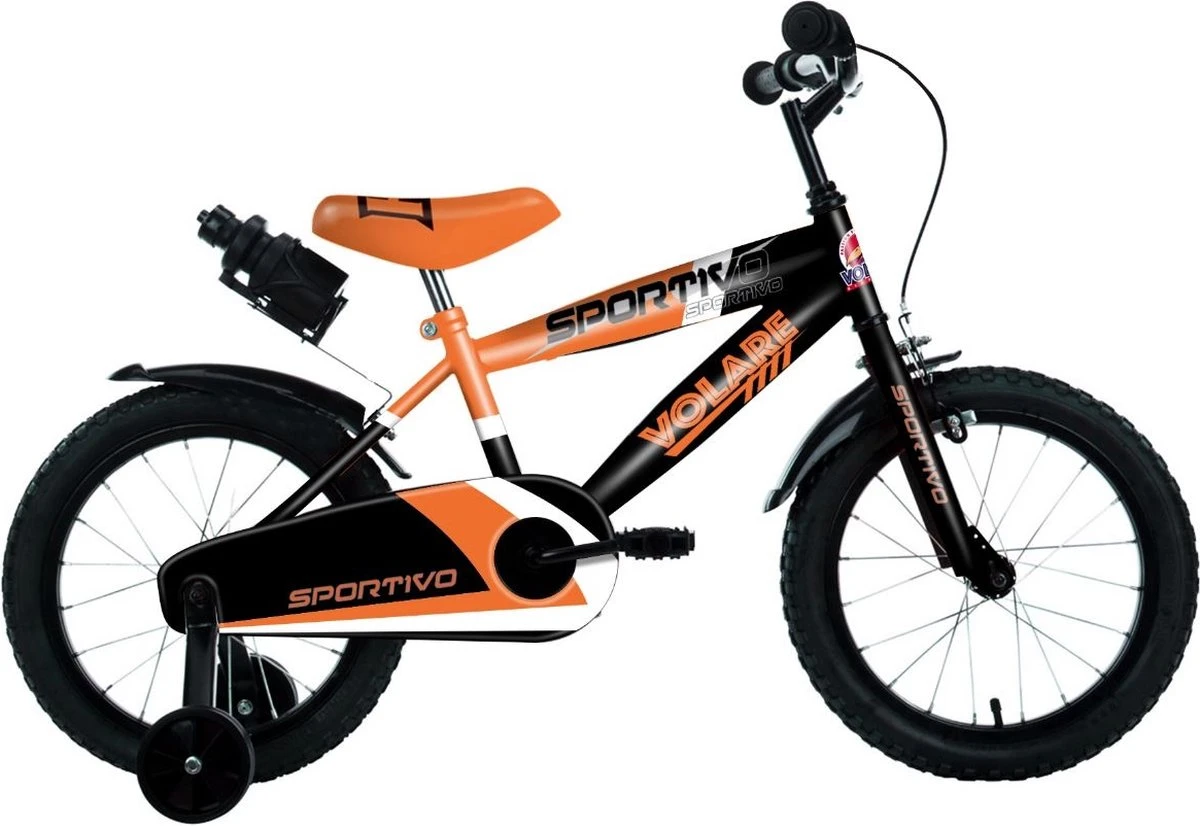 Volare Sportivo Kinderfiets - Jongens - 14 Inch - Neon Oranje/Zwart - 95% Afgemonteerd 6 Volare Sportivo Kinderfiets - Jongens - 14 Inch - Neon Oranje/Zwart - 95% Afgemonteerd - Afbeelding 4