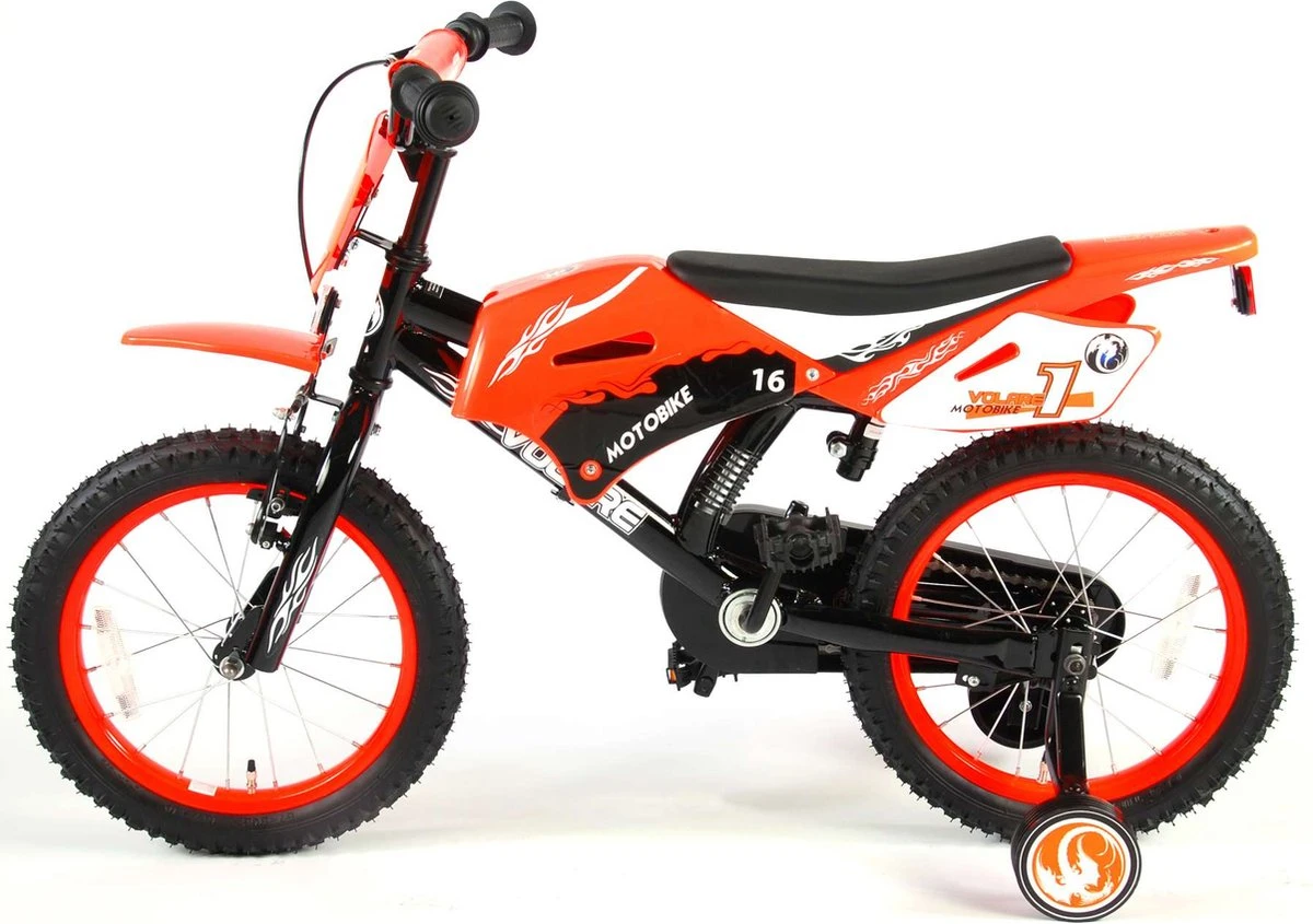 Volare Motorbike Kinderfiets - Jongens - 16 Inch - Oranje - 95% Afgemonteerd 8 Volare Motorbike Kinderfiets - Jongens - 16 Inch - Oranje - 95% Afgemonteerd - Afbeelding 6