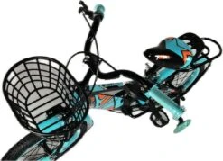 Kinderfiets - 16 Inch Kinderfiets -vanaf 4-7 Jaar Jongens En Meisjes Fietsen - Terugtrap -Rem -Stabilisatoren（2 Zijwieltjes）- Mandje - Achterbank - Groen -fiets 1200x872 4