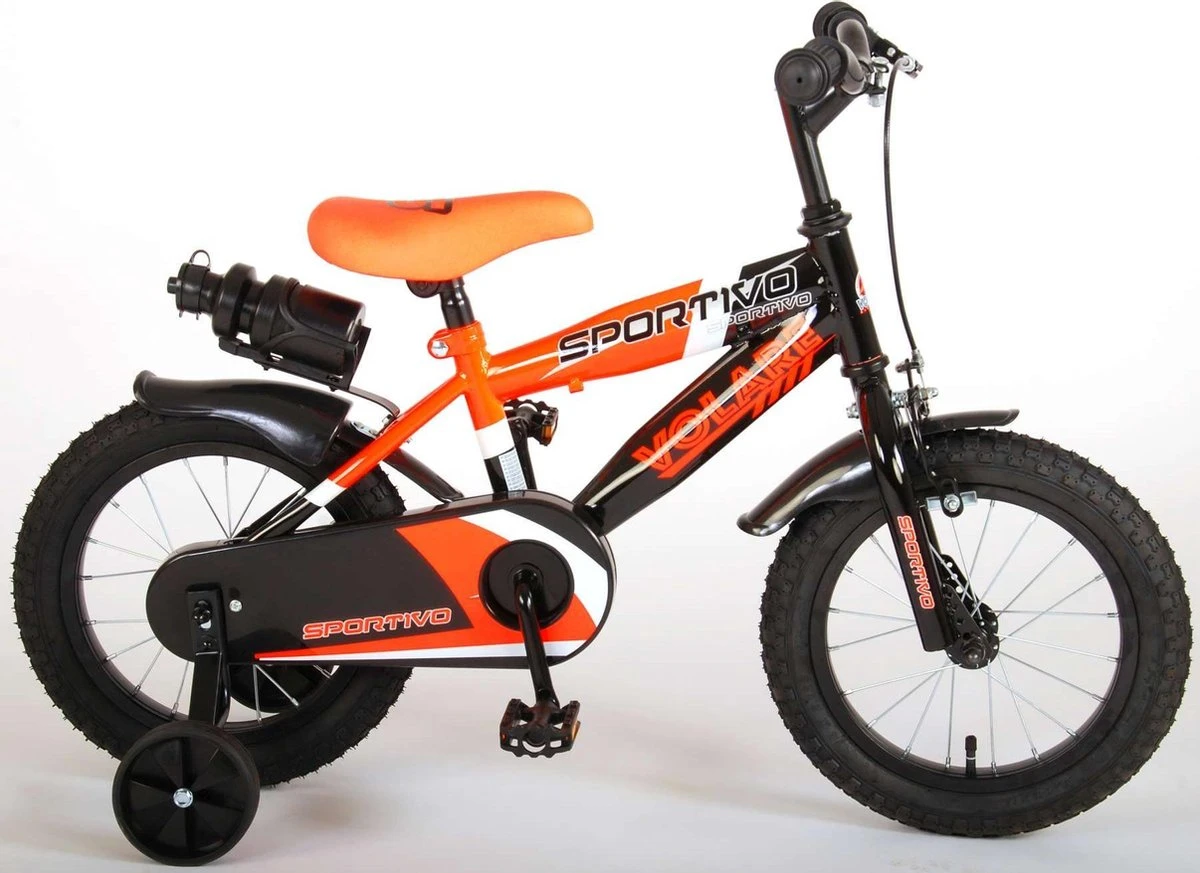 Volare Sportivo Kinderfiets - Jongens - 14 Inch - Neon Oranje/Zwart - 95% Afgemonteerd 7 Volare Sportivo Kinderfiets - Jongens - 14 Inch - Neon Oranje/Zwart - 95% Afgemonteerd - Afbeelding 5