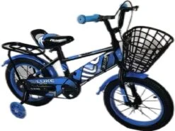 Kinderfiets - 14 Inch Kinderfiets -vanaf 3-5 Jaar Jongens En Meisjes Fietsen - Terugtrap -Rem -Stabilisatoren（2 Zijwieltjes）- Mandje - Achterbank - Blauw -fiets 1200x899 1