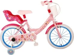 Volare Disney Princess Kinderfiets - Meisjes - 16 Inch - Roze Blauw - Twee Handremmen -fiets 1200x902