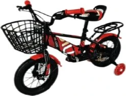 Kinderfiets - 12 Inch Kinderfiets -vanaf 2-4 Jaar Jongens En Meisjes Fietsen - Terugtrap -Rem -Stabilisatoren（2 Zijwieltjes）- Mandje - Achterbank - Rood -fiets 1200x917 54