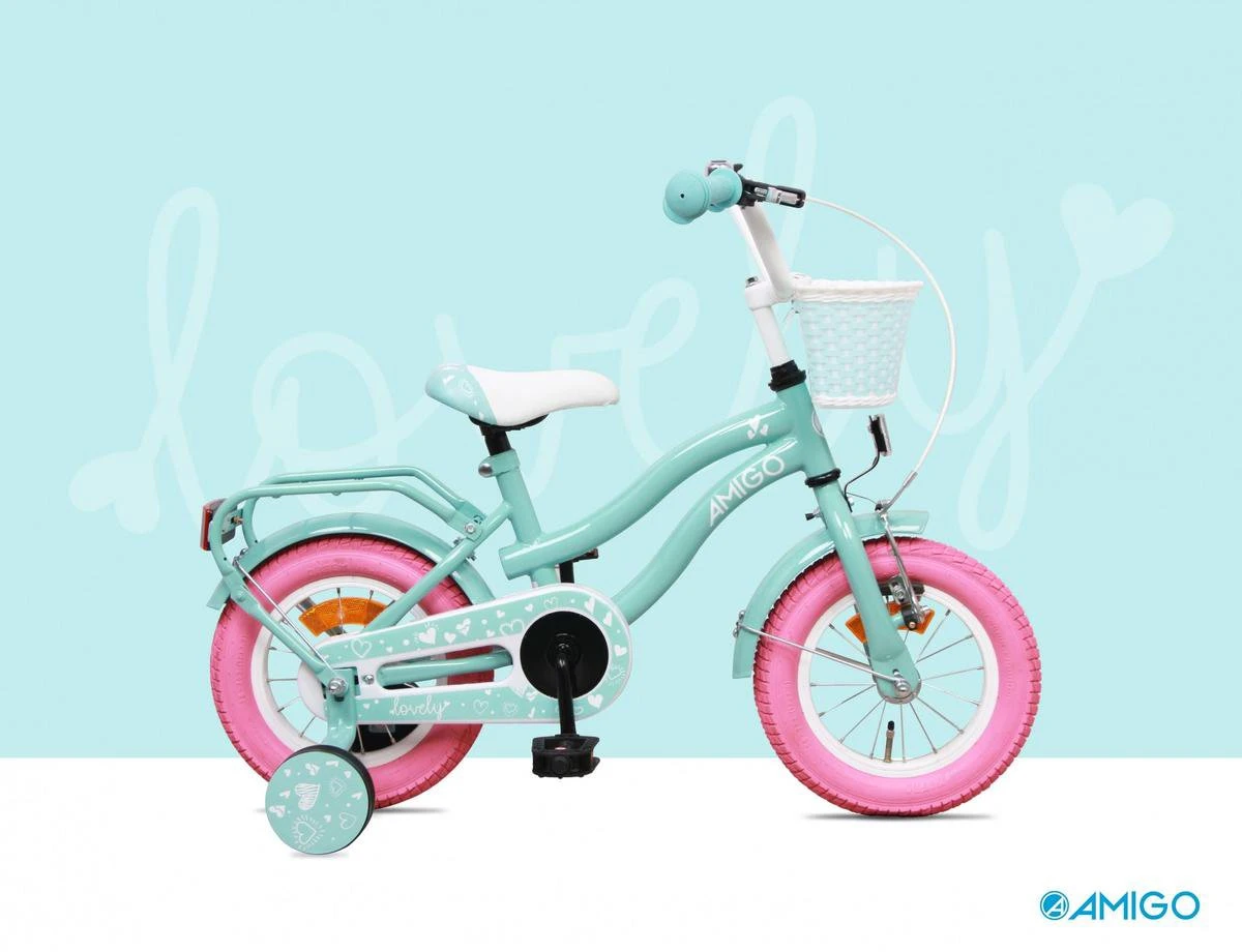 Amigo Lovely Meisjesfiets - Kinderfiets 12 Inch - Turquoise 14 Amigo Lovely Meisjesfiets - Kinderfiets 12 Inch - Turquoise - Afbeelding 12