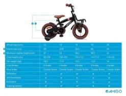 Amigo 2Cool Jongensfiets - Kinderfiets 12 Inch - Matzwart -fiets 1200x920 7