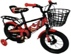 Kinderfiets - 12 Inch Kinderfiets -vanaf 2-4 Jaar Jongens En Meisjes Fietsen - Terugtrap -Rem -Stabilisatoren（2 Zijwieltjes）- Mandje - Achterbank - Rood -fiets 1200x925 2