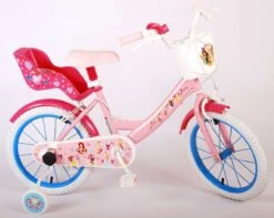 Volare Disney Princess Kinderfiets - Meisjes - 16 Inch - Roze Blauw - Twee Handremmen -fiets 1200x956 1