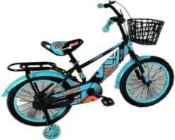 Kinderfiets - 16 Inch Kinderfiets -vanaf 4-7 Jaar Jongens En Meisjes Fietsen - Terugtrap -Rem -Stabilisatoren（2 Zijwieltjes）- Mandje - Achterbank - Groen -fiets 1200x968 4