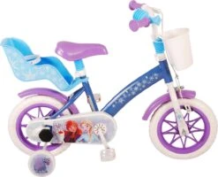 Volare Disney Frozen Kinderfiets - Meiden - 12 Inch - Blauw Paars - Doortrapsysteem -fiets 1200x974
