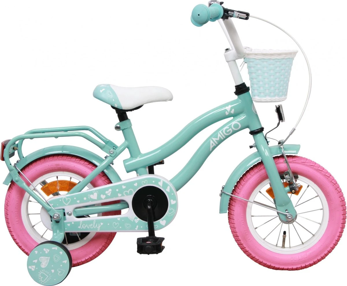Amigo Lovely Meisjesfiets - Kinderfiets 12 Inch - Turquoise 11 Amigo Lovely Meisjesfiets - Kinderfiets 12 Inch - Turquoise - Afbeelding 9